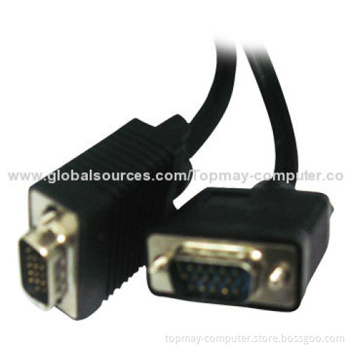 High-resolution Monitor VGA Video Cables, HD15 to HD15 M/M, Black Color